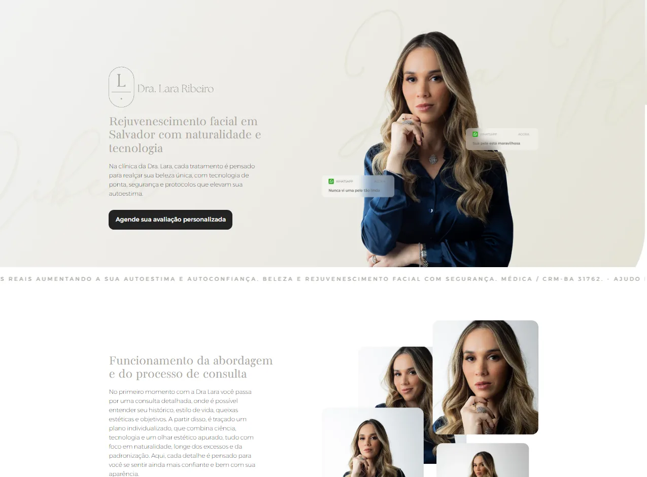 Landing page de consultório médico criada pela MovMed